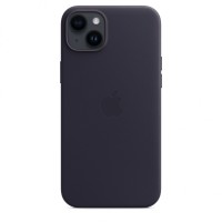 Кожаный чехол Leather Case для iPhone 14, "чёрный"