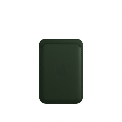 Кожаный кошелёк для iPhone 15 Pro Max с MagSafe - "зелёный"