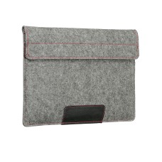 Чехол-конверт Alexander для MacBook Pro 13"/ Air 13" войлок с кожаными вставками и карманом, светло-серый