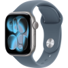 Apple Watch Series 11, 42mm, Space Gray Aluminum Case with Anchor Blue Sport Band - M/L