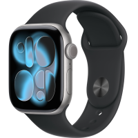 Apple Watch Series 11, 42mm, Space Gray Aluminum Case with Black Sport Band - M/L
