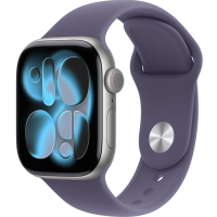 Apple Watch Series 11, 46mm, Space Gray Aluminum Case with Purple Fog Sport Band - M/L