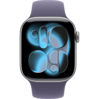 Apple Watch Series 11, 46mm, Space Gray Aluminum Case with Purple Fog Sport Band - M/L
