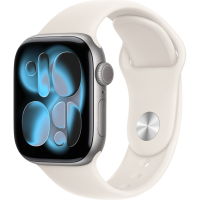 Apple Watch Series 11, 42mm, Space Gray Aluminum Case with Starlight Sport Band - M/L