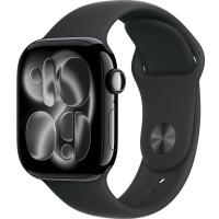 Apple Watch Series 11, 46mm, Jet Black Aluminum Case with Black Sport Band - M/L