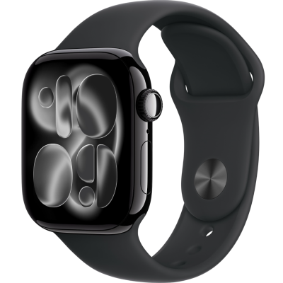 Apple Watch Series 11, 46mm, Jet Black Aluminum Case with Black Sport Band - M/L
