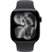 Apple Watch Series 11, 46mm, Jet Black Aluminum Case with Black Sport Band - M/L