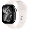 Apple Watch Series 11, 42mm, Jet Black Aluminum Case with Light Blush Sport Band - M/L