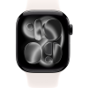 Apple Watch Series 11, 42mm, Jet Black Aluminum Case with Light Blush Sport Band - M/L