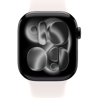 Apple Watch Series 11, 42mm, Jet Black Aluminum Case with Light Blush Sport Band - M/L