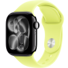 Apple Watch Series 11, 46mm, Jet Black Aluminum Case with Neon Yellow Sport Band - M/L