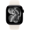 Apple Watch Series 11, 42mm, Jet Black Aluminum Case with Starlight Sport Band - M/L
