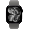Apple Watch Series 11, 46mm, Jet Black Aluminum Case with Stone Gray Sport Band - M/L