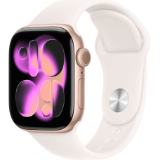Apple Watch Series 11, 42mm, Rose Gold Aluminum Case with Light Blush Sport Band - M/L