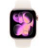 Apple Watch Series 11, 42mm, Rose Gold Aluminum Case with Starlight Sport Band - S/M