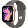 Apple Watch Series 11, 46mm, Rose Gold Aluminum Case with Stone Gray Sport Band - M/L