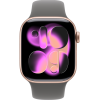Apple Watch Series 11, 46mm, Rose Gold Aluminum Case with Stone Gray Sport Band - M/L