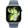 Apple Watch Series 11, 46mm, Silver Aluminum Case with Anchor Blue Sport Band - M/L