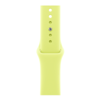 Apple Watch Series 11, 42mm, Silver Aluminum Case with Neon Yellow Sport Band - S/M