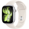 Apple Watch Series 11, 42mm, Silver Aluminum Case with Starlight Sport Band - S/M