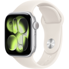 Apple Watch Series 11, 42mm, Silver Aluminum Case with Starlight Sport Band - M/L