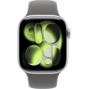 Apple Watch Series 11, 42mm, Silver Aluminum Case with Stone Gray Sport Band - M/L