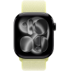 Apple Watch Series 11, 42mm, Jet Black Aluminum Case with Neon Yellow Sport Loop
