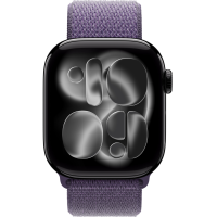 Apple Watch Series 11, 42mm, Jet Black Aluminum Case with Purple Fog Sport Loop