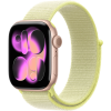 Apple Watch Series 11, 42mm, Rose Gold Aluminum Case with Neon Yellow Sport Loop