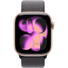 Apple Watch Series 11, 42mm, Rose Gold Aluminum Case with Dark Gray Sport Loop