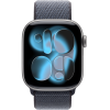 Apple Watch Series 11, 42mm, Space Gray Aluminum Case with Anchor Blue Sport Loop