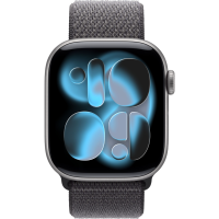 Apple Watch Series 11, 42mm, Space Gray Aluminum Case with Dark Gray Sport Loop
