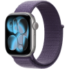 Apple Watch Series 11, 42mm, Space Gray Aluminum Case with Purple Fog Sport Loop