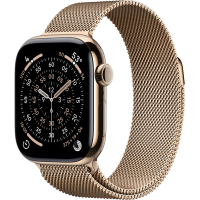 Apple Watch Series 11, 42mm, Gold Titanium Case with Gold Milanese Loop