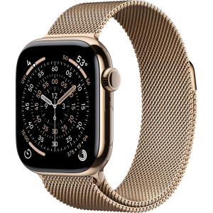 Apple Watch Series 11, 46mm, Gold Titanium Case with Gold Milanese Loop