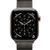 Apple Watch Series 11, 42mm, Gold Titanium Case with Slate Milanese Loop