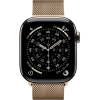 Apple Watch Series 11, 42mm, Natural Titanium Case with Gold Milanese Loop
