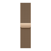 Apple Watch Series 11, 42mm, Natural Titanium Case with Gold Milanese Loop