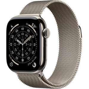 Apple Watch Series 11, 46mm, Natural Titanium Case with Natural Milanese Loop