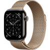 Apple Watch Series 11, 46mm, Slate Titanium Case with Gold Milanese Loop