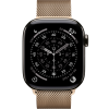 Apple Watch Series 11, 46mm, Slate Titanium Case with Gold Milanese Loop