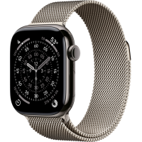 Apple Watch Series 11, 42mm, Slate Titanium Case with Natural Milanese Loop