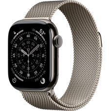 Apple Watch Series 11, 46mm, Slate Titanium Case with Natural Milanese Loop
