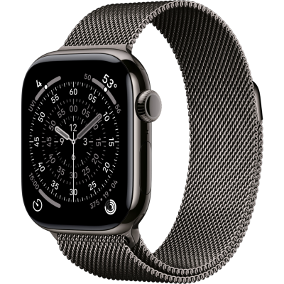 Apple Watch Series 11, 42mm, Slate Titanium Case with Slate Milanese Loop