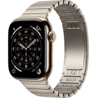 Apple Watch Series 11, 46mm, Gold Titanium Case with Natural Link Bracelet