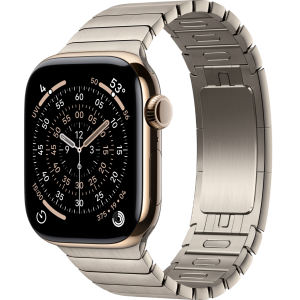 Apple Watch Series 11, 42mm, Gold Titanium Case with Natural Link Bracelet
