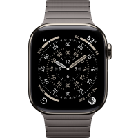 Apple Watch Series 11, 46mm, Natural Titanium Case with Slate Link Bracelet