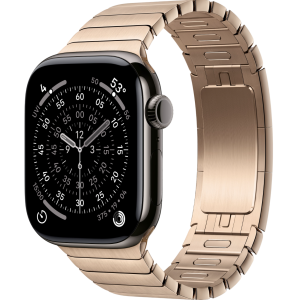 Apple Watch Series 11, 42mm, Slate Titanium Case with Gold Link Bracelet