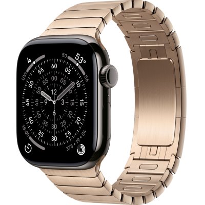 Apple Watch Series 11, 46mm, Slate Titanium Case with Gold Link Bracelet