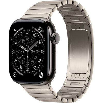 Apple Watch Series 11, 46mm, Slate Titanium Case with Natural Link Bracelet